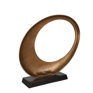 Aluminum Ovoid Sculpture, Brass Antique - Casa Muebles