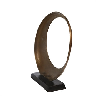 Aluminum Ovoid Sculpture, Brass Antique - Casa Muebles