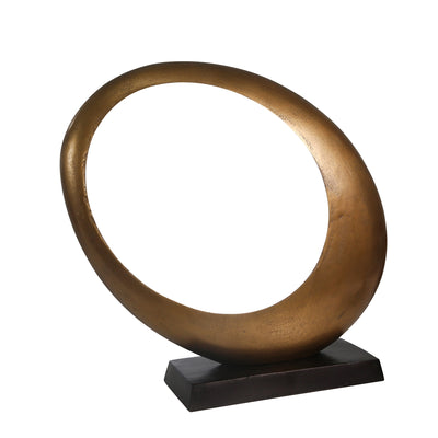 Aluminum Ovoid Sculpture, Brass Antique - Casa Muebles