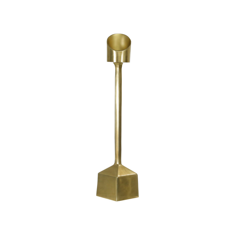 ALUMINUM 26" PILLAR CANDLE HOLDER, GOLD