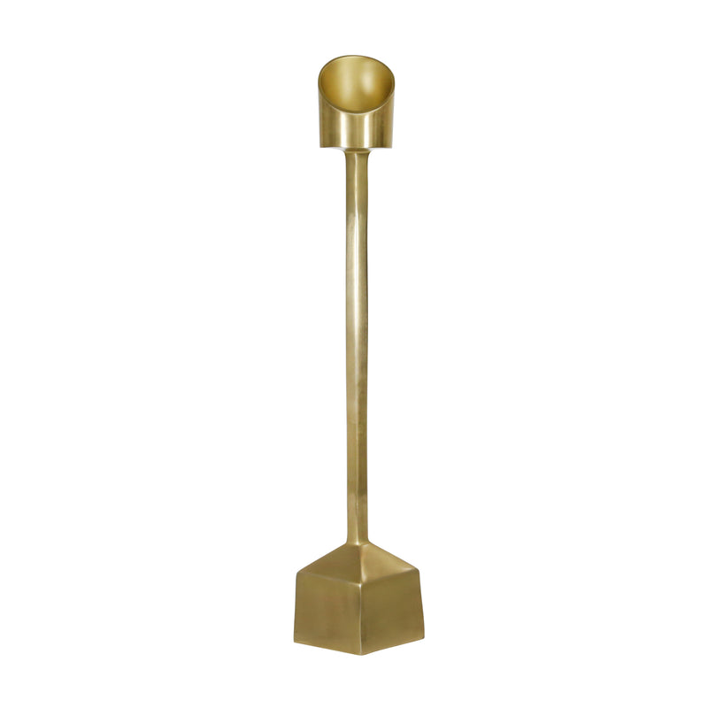 ALUMINUM 30" PILLAR CANDLE HOLDER, GOLD