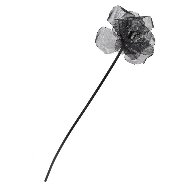 19" METAL FLOWER DECO, BLACK