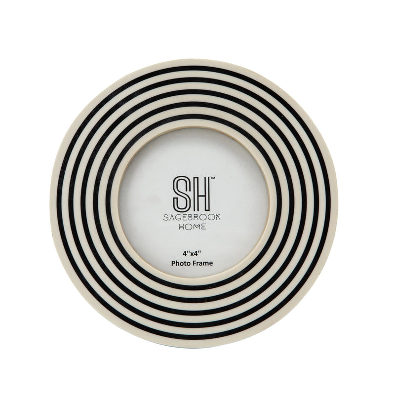 4X4 RESIN ROUND SWIRLS PHOTO FRAME, BLACK