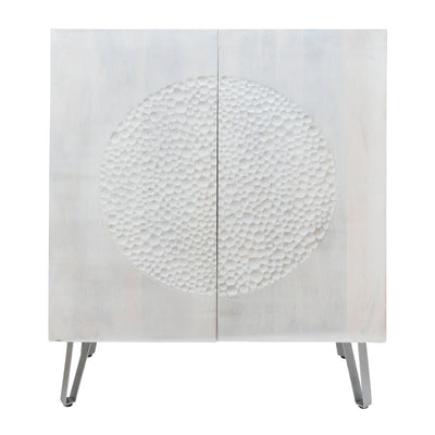 WOOD 39x47" HAMMERED CABINET, WHITE