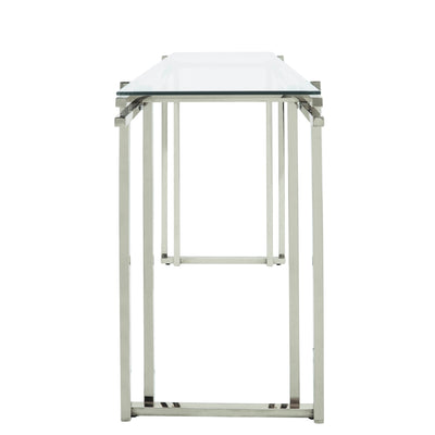 STAINLESS STEEL CONSOLE TABLE, SILVER
