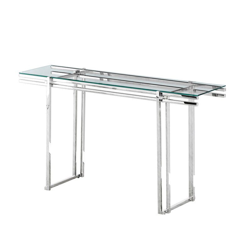 STAINLESS STEEL CONSOLE TABLE, SILVER