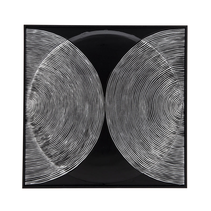 32X32 PAPER WALL ART, BLACK/SILVER