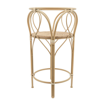26"H METAL/WICKER PLANTER STAND, BROWN