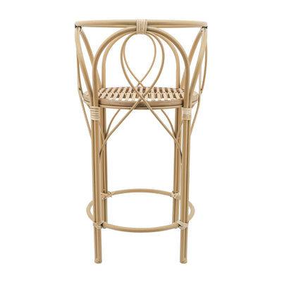 26"H METAL/WICKER PLANTER STAND, BROWN