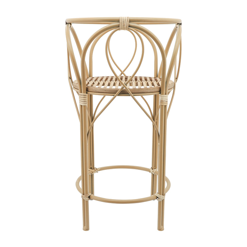 26"H METAL/WICKER PLANTER STAND, BROWN