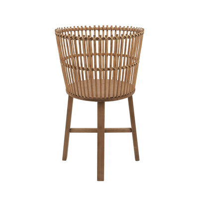 14" WICKER PLANTER W/ LEGS, BROWN