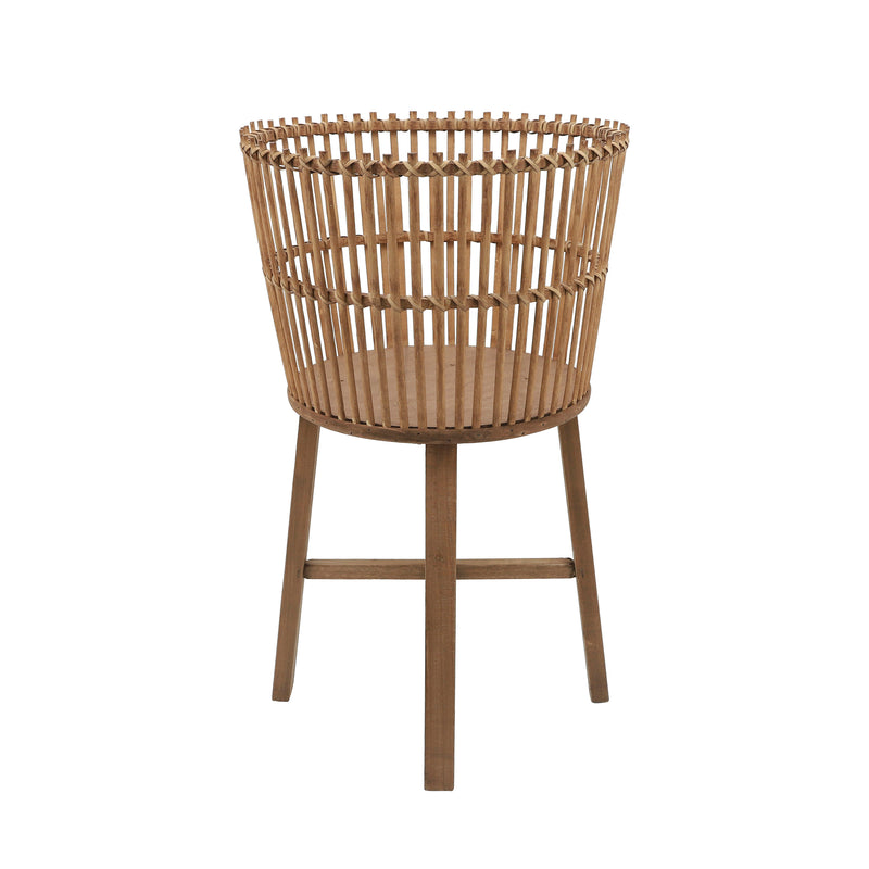 14" WICKER PLANTER W/ LEGS, BROWN