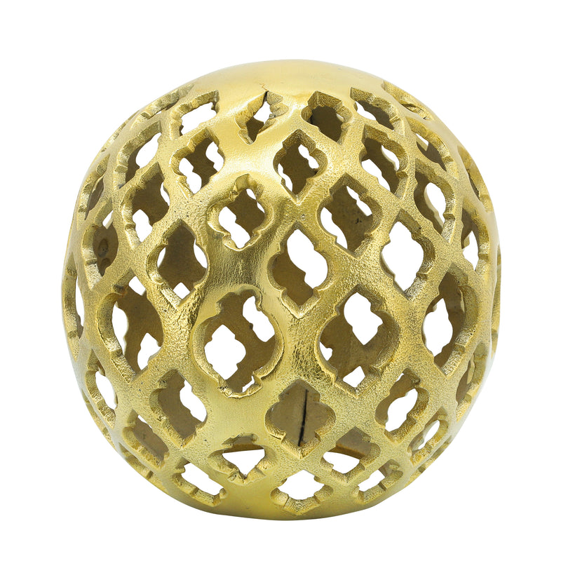 METAL, 8" CUT-OUT ORB, GOLD