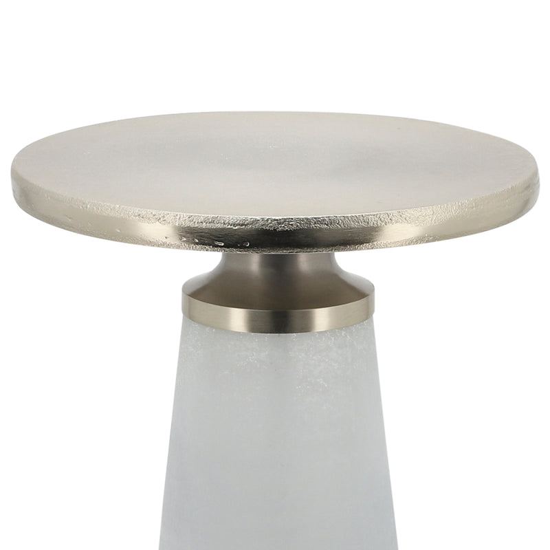 METAL TOP, 21"H NEBULAR SIDE TABLE, FROST