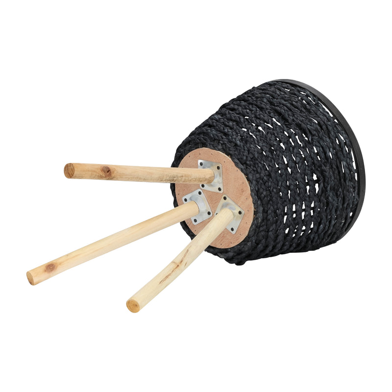 WOVEN, Set de 2 20/23"H PLANTERS W/ LEGS, BLACK KD