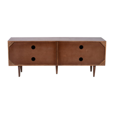 WOOD, 63"L 4-DOOR CONSOLE, BROWN KD