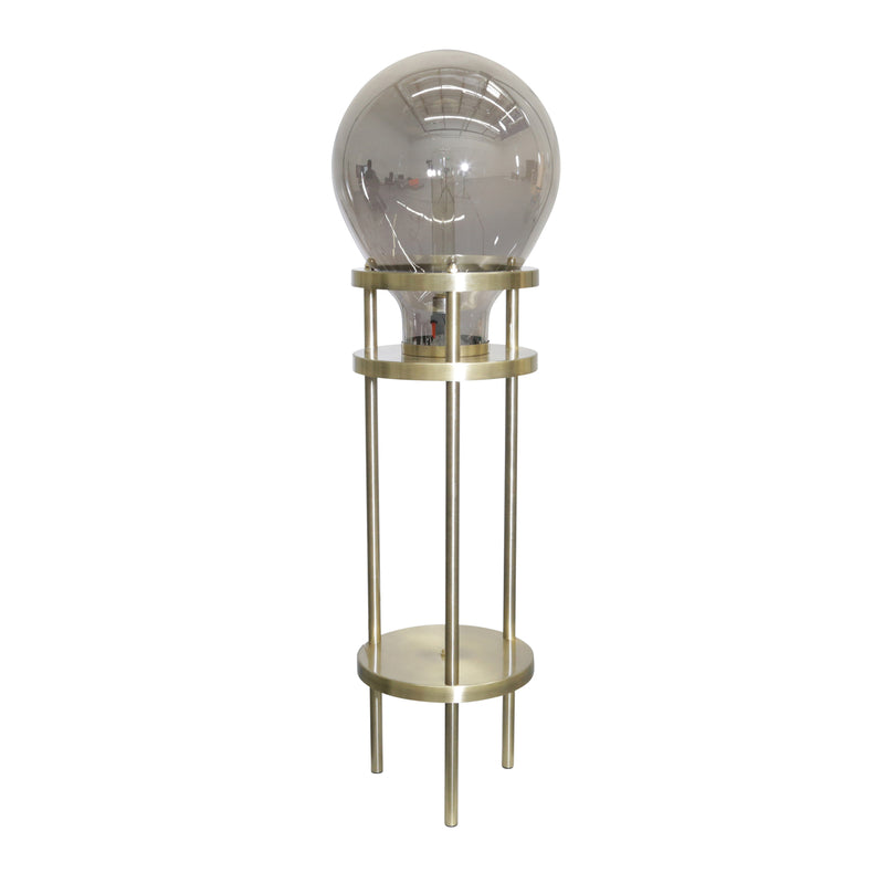METAL / GLASS 40" BULB FLOOR LAMP, BLACK/GOLD-KD - Casa Muebles