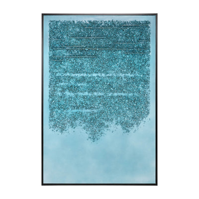 40X60 ABSTRACT HANDPAINTED CANVAS, TEAL/GRAY