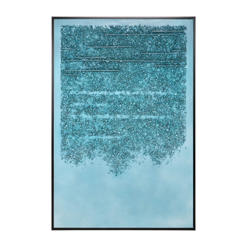 40X60 ABSTRACT HANDPAINTED CANVAS, TEAL/GRAY