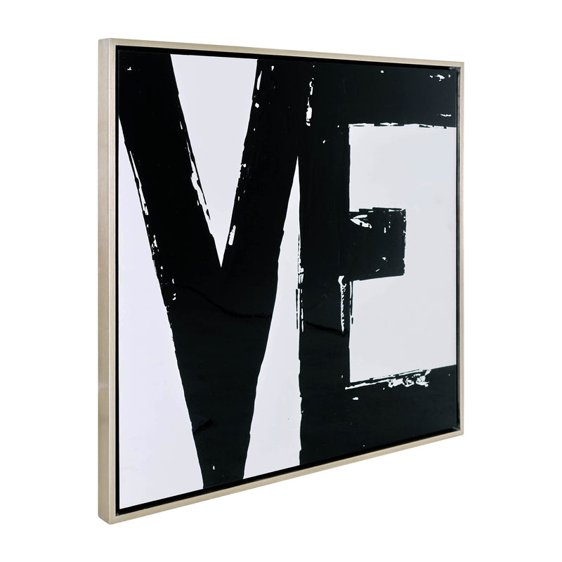 48X48, S/2 HAND PAINTED LOVE FRAME, BLACK