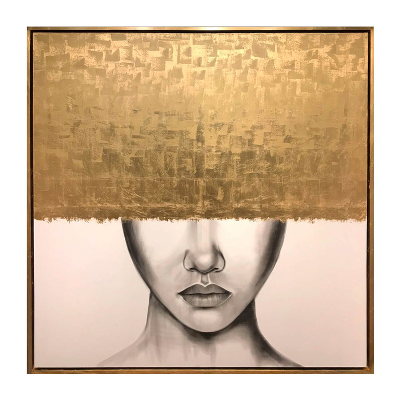 71X71, HAND PAINTED GOLD STREAK WOMAN