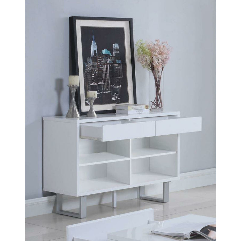 2-Drawer Sofa Table High Glossy White