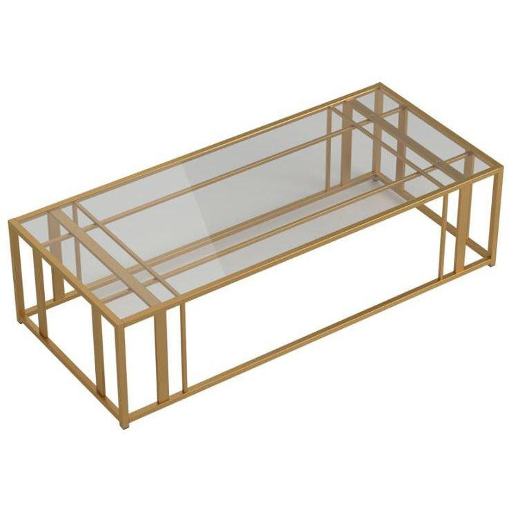 Adri Metal Frame Coffee Table Matte Brass