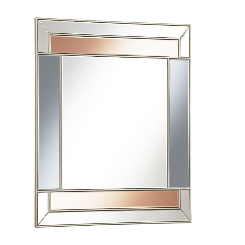 Rectangular Wall Mirror Champagne And Grey