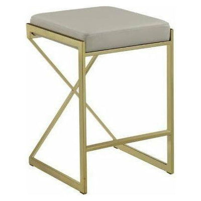 Bar Stool With Taupe Leatherette Seat 24" - Casa Muebles