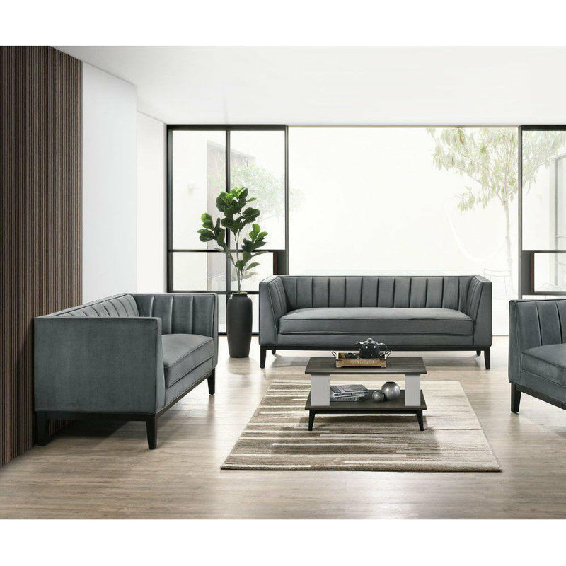 Mayberry Hill Calais Sofa and Loveseat in Grey