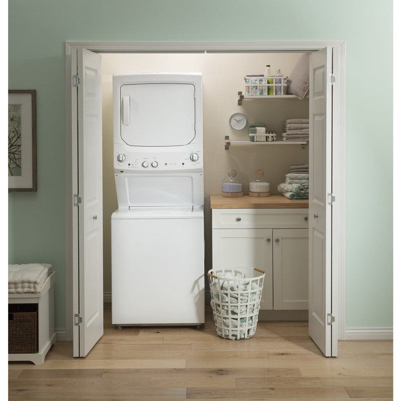 GE Unitized Spacemaker® 3.8 cu. ft. Capacity Washer with Stainless Steel Basket and 5.9 cu. ft. Capacity Gas Dryer
