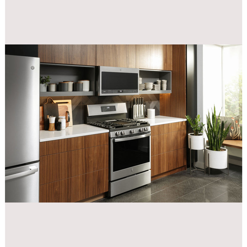 GE Profile™ Smart 30" Free-Standing Self Clean Gas Fingerprint Resistant Range with No Preheat Air Fry