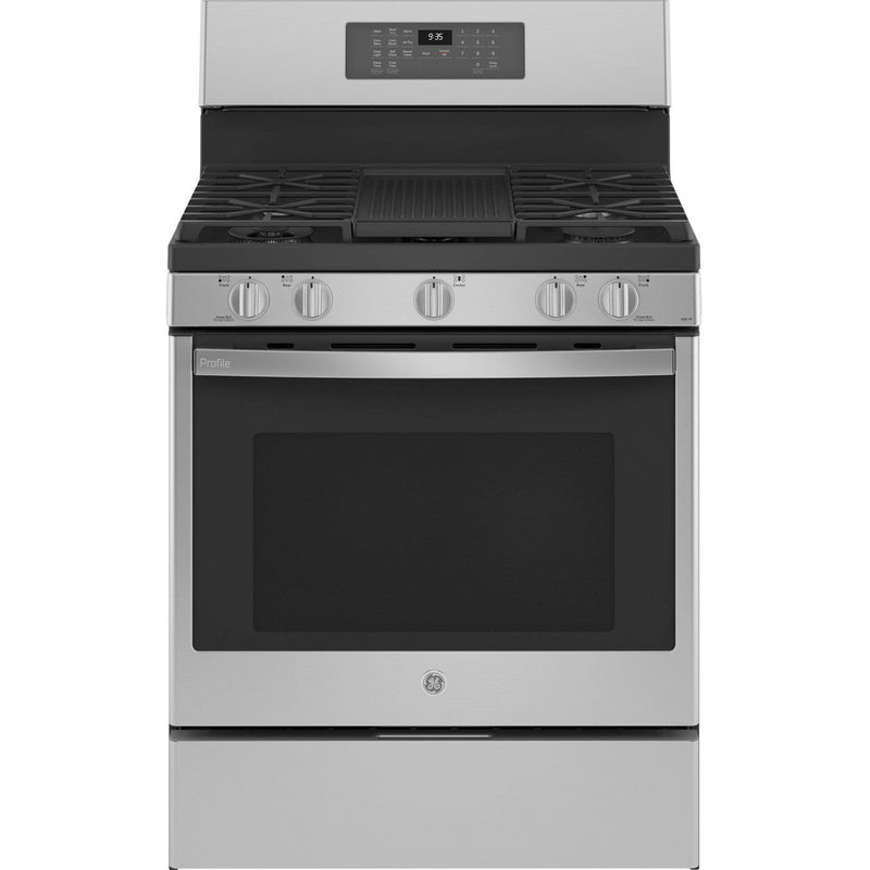 GE Profile™ Smart 30" Free-Standing Self Clean Gas Fingerprint Resistant Range with No Preheat Air Fry