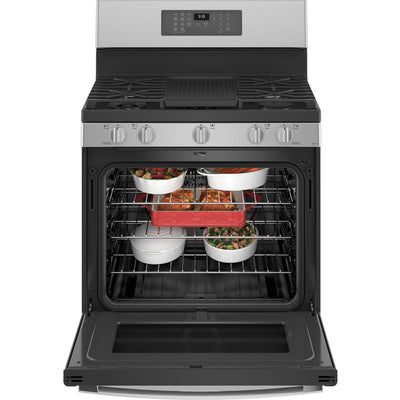 GE Profile™ Smart 30" Free-Standing Self Clean Gas Fingerprint Resistant Range with No Preheat Air Fry