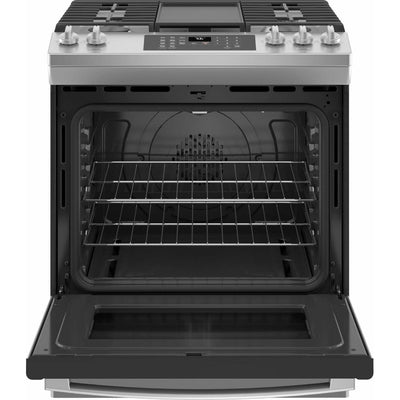 GE® 30" Slide-In Front-Control Convection Gas Range with No Preheat Air Fry