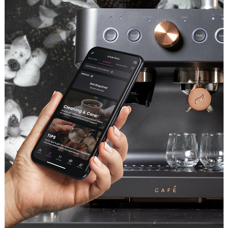 Café™ BELLISSIMO Semi Automatic Espresso Machine + Frother / Matte Black