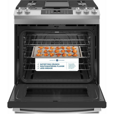 GE® 30" Slide-In Front-Control Convection Gas Range with No Preheat Air Fry