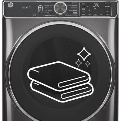 GE® 7.8 cu. ft. Capacity Smart Front Load Electric Dryer with Steam and Sanitize Cycle