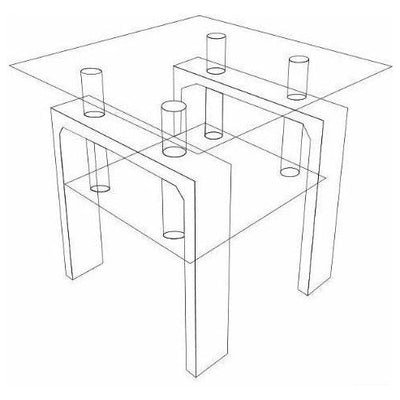 Side Table- Glossy White - Casa Muebles