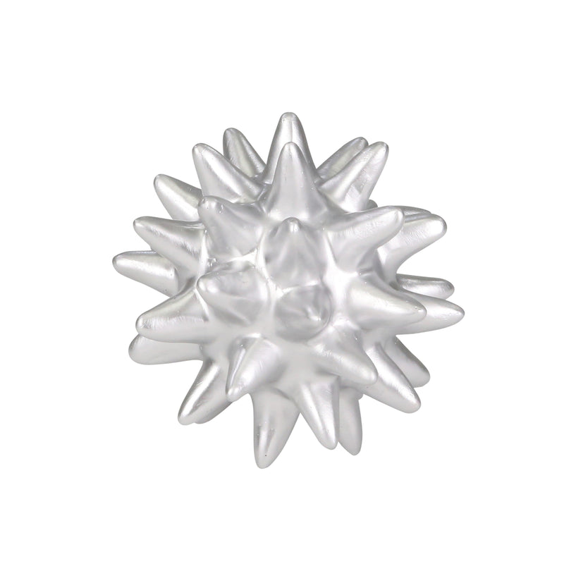 Polyresin 7" Porcupine Ball, Silver - Casa Muebles