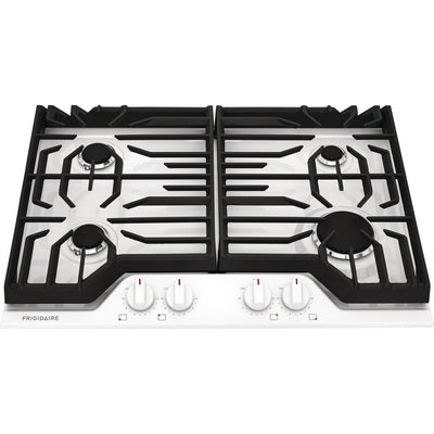 30 Inch Gas Cooktop with 4 Sealed Burners, Continuous Grates, Spill Safe® Cooktop, Dishwasher-Safe Burners Caps, Frigidaire® Fit Promise, Simmer Burner, Power Burner, and ADA Compliant: White