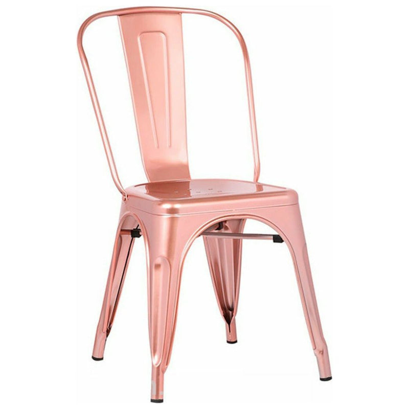 Retro Metal Chair - Rose Gold - Casa Muebles