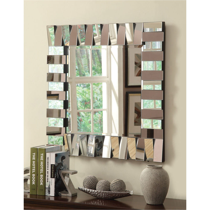 Tanwen Square Wall Mirror With Layered Panel Silver